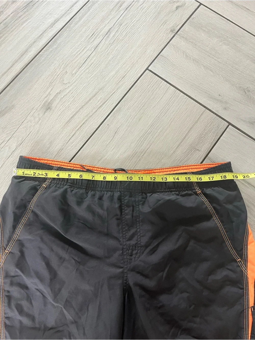 Nike Y2K Men’s Black & Orange Athletic Swim Shorts